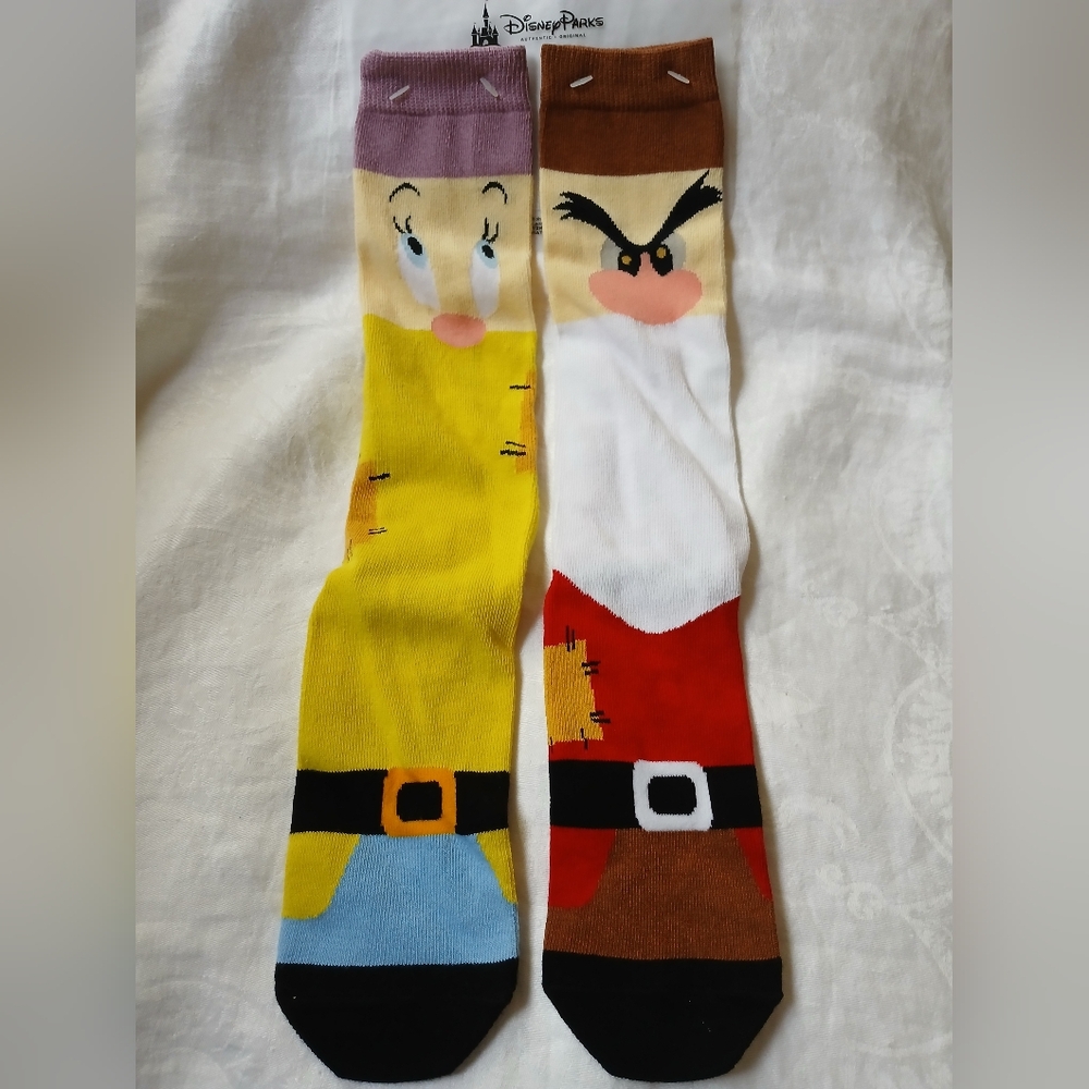 Disney Parks Grumpy & Dopey Snow White Adult Socks
